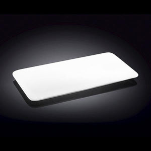Set Of 3 White Rectangle Flat Platter 12" inch X 6.5" inch | 30 X 16 Cm
