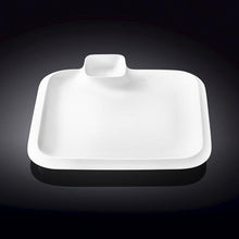 Set Of 3 White Square Platter With Sauce Compartment 10" inch X 10" inch |