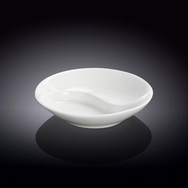 Round White Ying Yang Divided Soy Dish 3.5" inch | 9 Cm