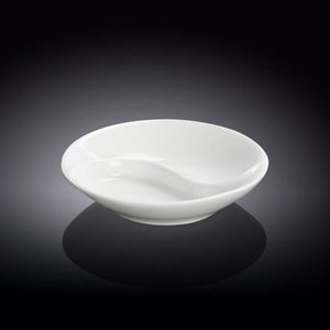 Set Of 12 Round White Ying Yang Divided Soy Dish 3.5" inch | 9 Cm