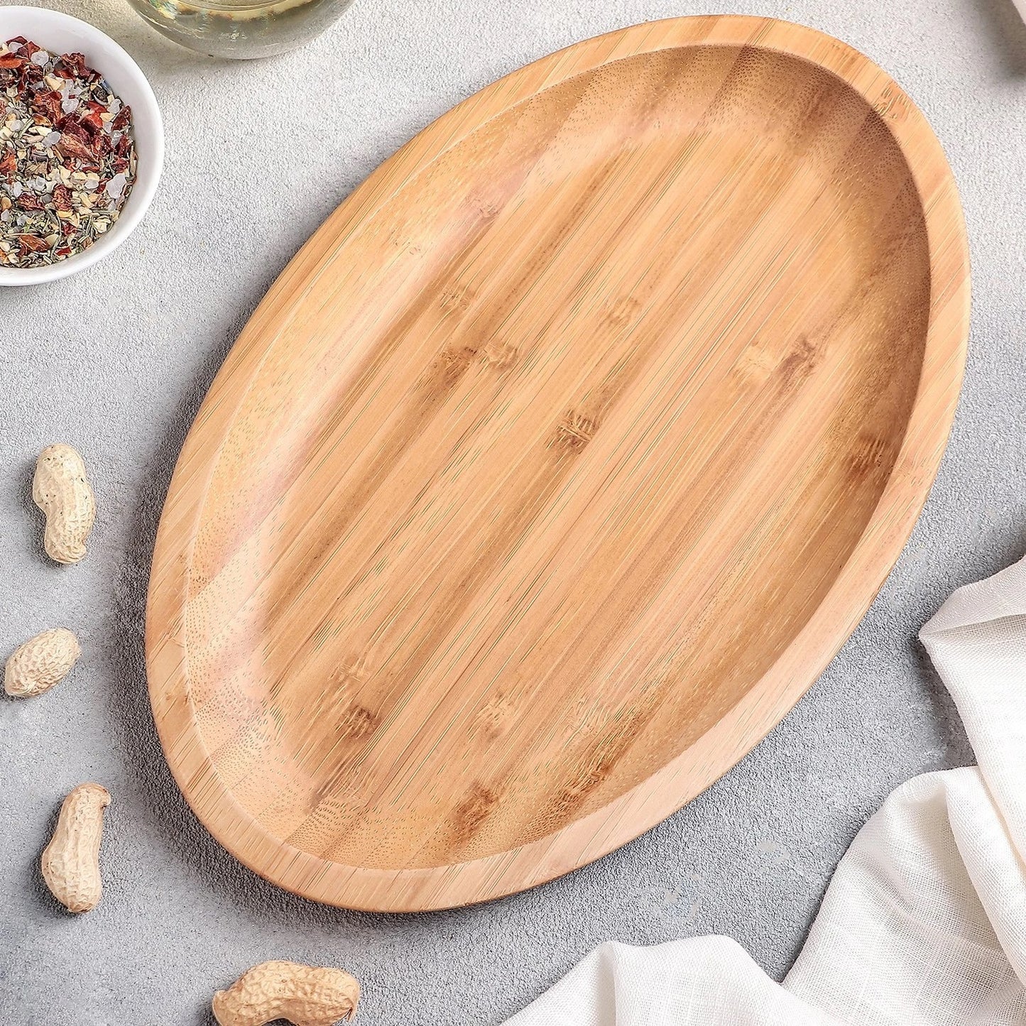 Natural Bamboo Oval Platter 17" X 12.5" | 43Cm X 31.5Cm WL-771072/A