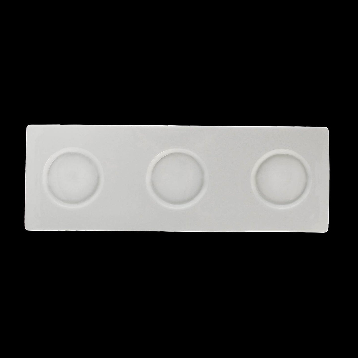 White Tray With Dish / Cup Holders 10" inch X 3.5" inch |