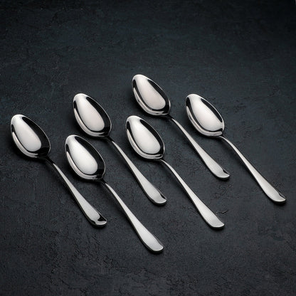 High Polish Stainless Steel Dinner Spoon 8" | 21 Cm Set Of 6  In Colour Box WL-999102/6C