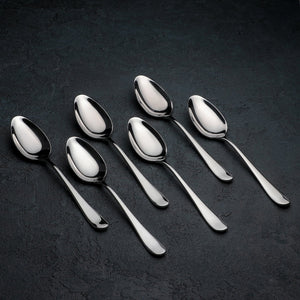 High Polish Stainless Steel Dinner Spoon 8" | 21 Cm Set Of 6  In Colour Box WL-999102/6C