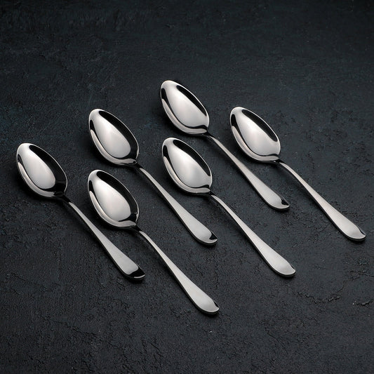 High Polish Stainless Steel Teaspoon (Mug)  6.5" | 16 Cm Set Of 6  In Colour Box WL-999103/6C