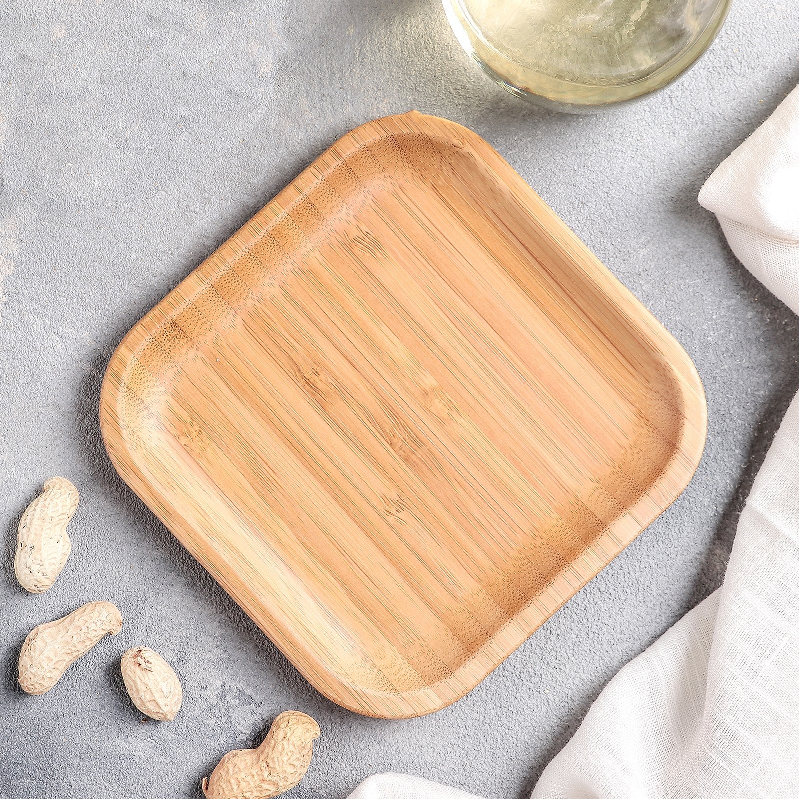 Natural Bamboo Plate 5" X 5" | 12,5 Cm X 12.5 Cm WL-771018/A