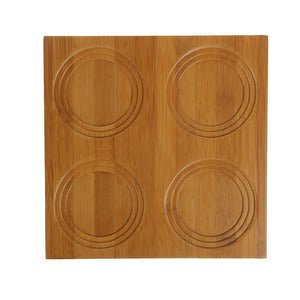 Bamboo Tray With Build in Coaster  7.75" inch X 7.75" inch |