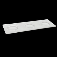 Set Of 6 White Tray With Dish / Cup Holders 10" inch X 3.5" inch |