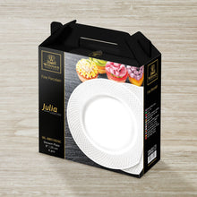 White Dessert Plate With Embossed Wide Rim 8" inch |