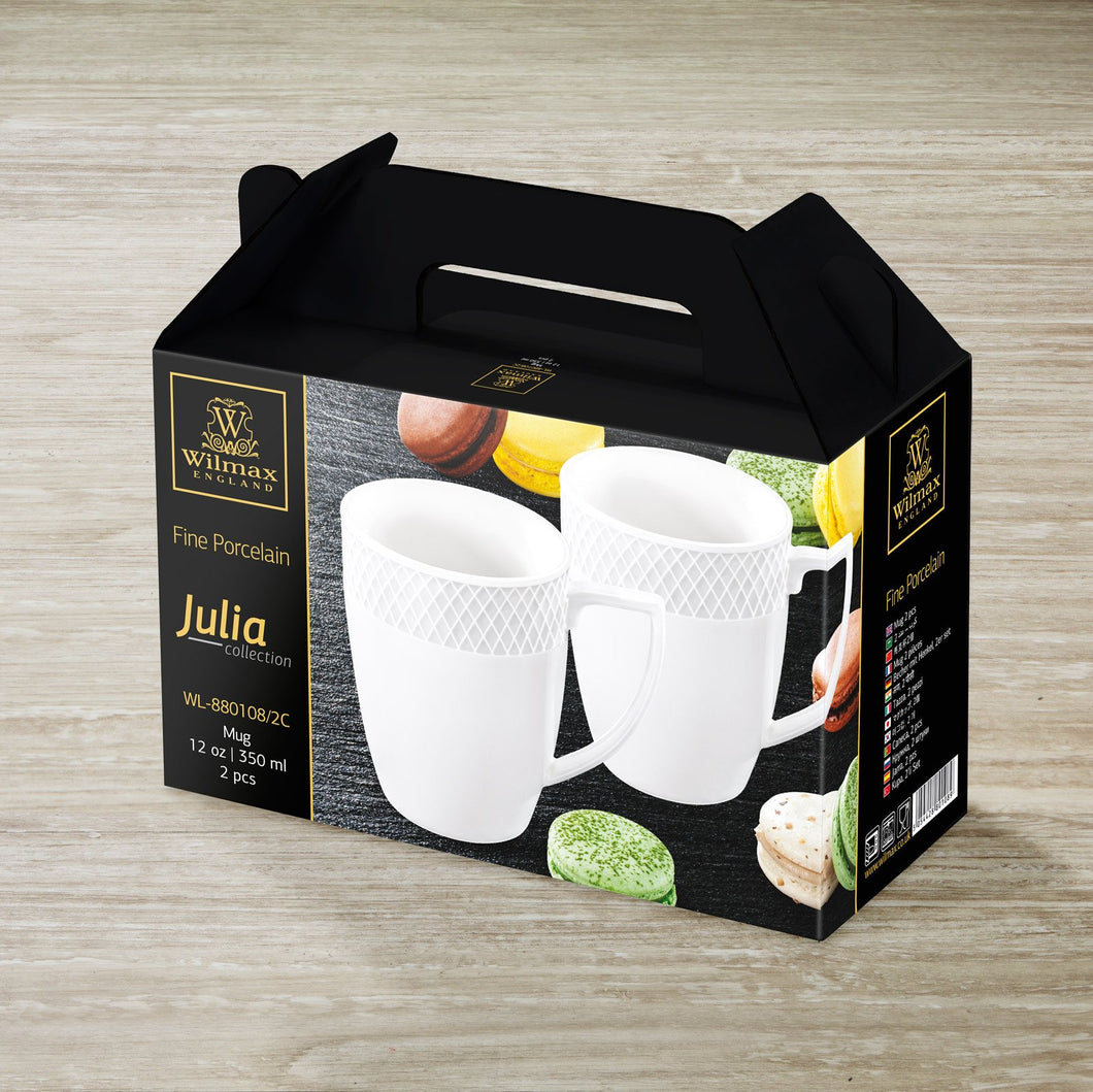 New Set of 2 Chipotle White & Black 12oz Metal Coffee Mugs Cups Gift Set