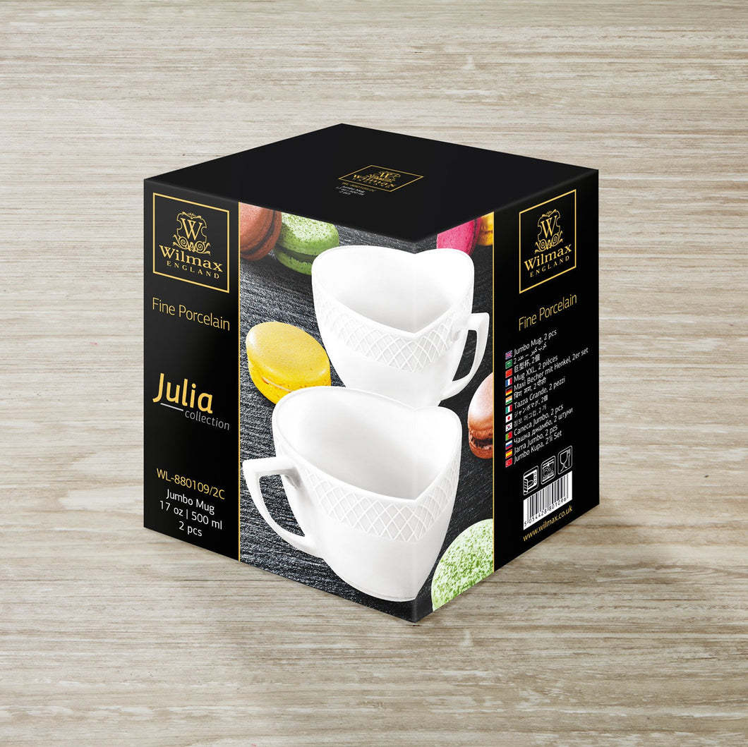 Fine Porcelain Jumbo Mug 17 Oz | 500 Ml Set Of 2 In Gift Box WL-880109/2C