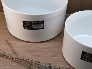 Set Of 3 Deep Porcelain White Bowl 7" inch | 18 Cm 62 Fl Oz | 1850 Ml